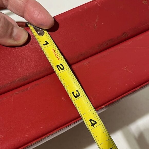 VTG Radley Red Leather Multicompartment Handbag Scottie Dog Logo Floral - Picture 9 of 16